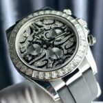 Rolex Cosmograph Daytona Eye Of The Tiger Replica Watch Custom Moissanite Baguette Diamonds 40mm - Image 5
