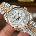 Rolex DateJust 126231 Luxury Fake Watches White Dial With Creased Pattern VS Factory 36mm - Image 4