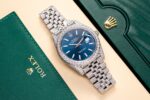 Rolex DateJust 126334 Replica Watch Blue Dial Full Diamond Moissanite 41mm - Image 2