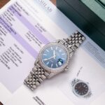 Rolex DateJust 126334 Replica Watch Blue Dial Full Diamond Moissanite 41mm