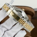 Rolex DateJust 18K Gold Wrapped Replica Watch Palm Leaf Dial GM 36mm - Image 9