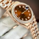 Rolex DateJust Gold Wrapped Moissanite Replica Watch With Chocolate Dial 31mm - Image 5
