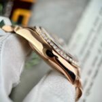 Rolex DateJust Gold Wrapped Moissanite Replica Watch With Chocolate Dial 31mm - Image 9