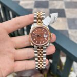 Rolex DateJust Gold Wrapped Chocolate Dial Replica Watch Luminous Markers GMF 36mm - Image 2