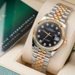 Rolex DateJust Black Dial Gold Wrapped Replica Watch GM Factory 36mm