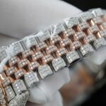 Rolex DateJust Imitation Watches 18K Gold Warapped + Full Moissanite Diamonds Hong Kong 36mm - Image 12