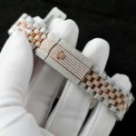 Rolex DateJust Imitation Watches 18K Gold Warapped + Full Moissanite Diamonds Hong Kong 36mm - Image 11