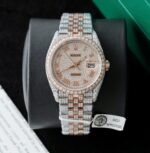 Rolex DateJust Imitation Watches 18K Gold Warapped + Full Moissanite Diamonds Hong Kong 36mm - Image 2
