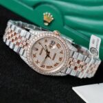 Rolex DateJust Imitation Watches 18K Gold Warapped + Full Moissanite Diamonds Hong Kong 36mm - Image 3