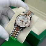 Rolex DateJust Replica Watch Gold Wrapped + MOP Dial Natural Diamond Markers GM Factory 31mm - Image 5