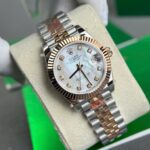 Rolex DateJust Replica Watch Gold Wrapped + MOP Dial Natural Diamond Markers GM Factory 31mm - Image 6