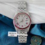 Rolex DateJust Copies Watches Ruby + Diamond Moissanite Custom 41mm - Image 2