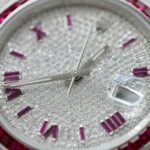 Rolex DateJust Copies Watches Ruby + Diamond Moissanite Custom 41mm - Image 5