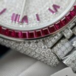 Rolex DateJust Copies Watches Ruby + Diamond Moissanite Custom 41mm - Image 7
