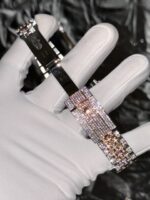 Rolex Replica Watch DateJust With Full Moissanite Diamond Pink Dial 41mm - Image 7