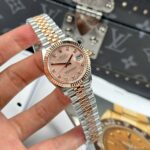 Rolex DateJust Women Demi Rose Gold Replica Watches Pink Dial THB Factory 31mm - Image 3