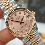 Rolex DateJust Women Demi Rose Gold Replica Watches Pink Dial THB Factory 31mm - Image 5