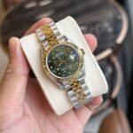 Rolex DateJust Replica Watch Demi Gold Green Leaf Dial 31mm - Image 3