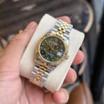 Rolex DateJust Replica Watch Demi Gold Green Leaf Dial 31mm - Image 2