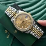 Rolex DateJust Replica Watch Demi Gold Diamonds Bezel EW Factory 36-41mm - Image 2