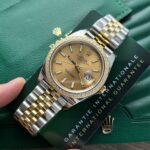 Rolex DateJust Replica Watch Demi Gold Diamonds Bezel EW Factory 36-41mm - Image 3