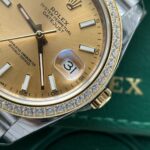Rolex DateJust Replica Watch Demi Gold Diamonds Bezel EW Factory 36-41mm - Image 4
