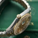 Rolex DateJust Replica Watch Demi Gold Diamonds Bezel EW Factory 36-41mm - Image 5
