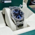 Rolex DateJust Replica Watch With Moissanite Diamond Blue Dial Clean 41mm - Image 3