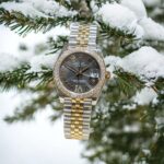 Rolex DateJust Moissanite Diamond Replica Watch Gray Dial 31mm - Image 2