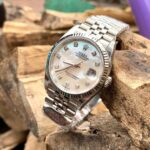 Rolex DateJust Replica Watch Natural Mother of Pearl Dial Moissanite Markers 41mm - Image 4