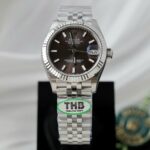 Rolex DateJust Replica Watches Dark Gray Dial Jubilee Strap THB Factory 31mm