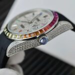 Rolex DateJust Rainbow Fake Watch Rubber Strap 41mm - Image 7