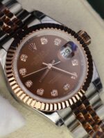 Rolex DateJust Lady Replica Watch Custom Gold Wrapped Chocolate Dial GM Factory 28mm - Image 5