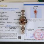Rolex DateJust Lady Replica Watch Custom Gold Wrapped Chocolate Dial GM Factory 28mm