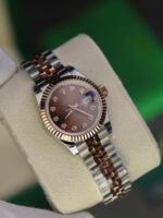 Rolex DateJust Lady Replica Watch Custom Gold Wrapped Chocolate Dial GM Factory 28mm - Image 4