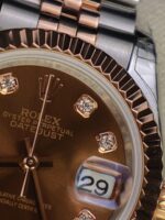 Rolex DateJust Lady Replica Watch Custom Gold Wrapped Chocolate Dial GM Factory 28mm - Image 6