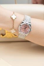 Rolex DateJust Lady Replica Watch Pink Dial Jubilee Strap 31mm - Image 3