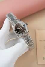 Rolex DateJust Lady Clone Watch Gray Dial Jubilee Strap 31mm - Image 2