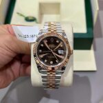 Rolex DateJust Dial Chocolate Replica Watch Custom Gold Wrapped GM Factory 41mm