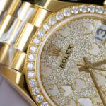 Rolex DateJust Butterfly Dial Custom Gold Wrapped 18K + Diamonds Moissanite 31mm - Image 5
