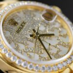 Rolex DateJust Butterfly Dial Custom Gold Wrapped 18K + Diamonds Moissanite 31mm - Image 4