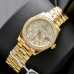 Rolex DateJust Butterfly Dial Custom Gold Wrapped 18K + Diamonds Moissanite 31mm - Image 3