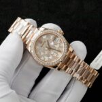 Rolex DateJust Butterfly Dial Copies Watches Rose Gold Wrapped 18K + Diamonds Moissanite 31mm - Image 2