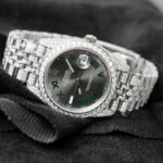 Rolex DateJust Best Copies Watch Dial Wimbledon Custom Full Moissanite Diamonds 41mm - Image 3