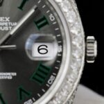 Rolex DateJust Best Copies Watch Dial Wimbledon Custom Full Moissanite Diamonds 41mm - Image 6