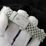 Rolex DateJust Best Copies Watch Dial Wimbledon Custom Full Moissanite Diamonds 41mm - Image 9