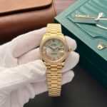 Rolex DateJust Mother Of Pearl Dial Replica Watch With Diamonds 36mm