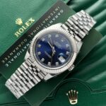 Rolex DateJust Replica 1:1 Watch Blue Dial Jubilee Strap EW Factory 36-41mm - Image 3