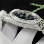 Rolex DateJust Blue Dial Copies Watches Custom Moissanite Diamonds 36mm - Image 8