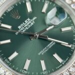 Rolex DateJust Green Dial Copies Watch Moissanite Diamonds Custom Clean Factory 41mm - Image 4